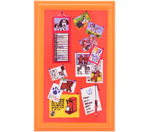 LEGO Mirror Base / Notice Board / Wall Panel 6 x 10 with Bulletin Board Sticker (6953)