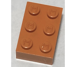 LEGO Modulex Backstein 2 x 3 mit M auf Bolzen