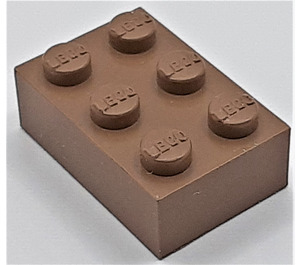 LEGO Modulex Brown Modulex Brick 2 x 3 with Lego on Studs