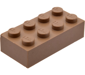 LEGO Modulex Brown Modulex Brick 2 x 4 with LEGO on Studs