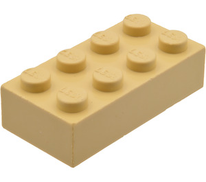 LEGO Modulex geelbruin Modulex Steen 2 x 4 met LEGO aan Noppen