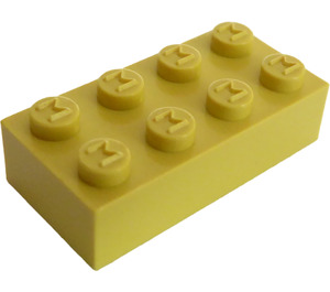 LEGO Modulex Lemon Modulex Brick 2 x 4 with M on Studs