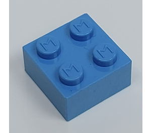 LEGO Modulex Medium Blue Modulex Backstein 2 x 2 mit M auf Bolzen