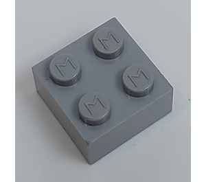 LEGO Modulex Medium Stone Gray Modulex Brick 2 x 2 with M on Studs