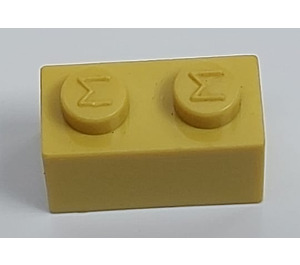 LEGO Modulex Ochre Yellow Modulex Brick 1 x 2 with M on Studs