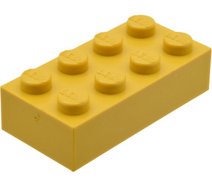 LEGO Modulex Okergeel Modulex Steen 2 x 4 met LEGO Aan Studs