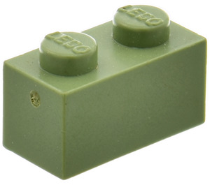 LEGO Modulex olijfgroen Modulex Steen 1 x 2 met Lego aan Noppen