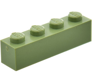 LEGO Modulex Olijfgroen Modulex Steen 1 x 4 (Lego op studs)
