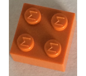 LEGO Modulex Orange Modulex Brick 2 x 2 with M on Studs