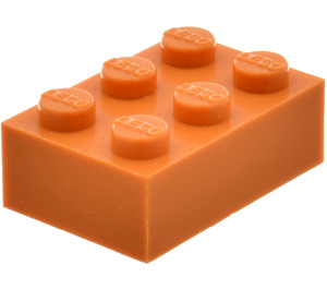 LEGO Modulex Orange Modulex Stein 2 x 3 mit Lego auf Noppen