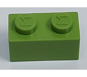 LEGO Modulex Pastel Green Modulex Brick 1 x 2 with M on Studs