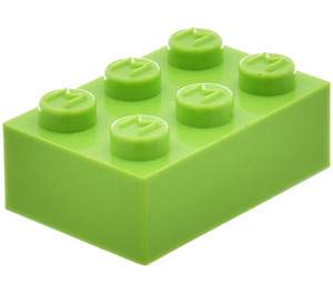 LEGO Modulex Pastel Green Modulex Brick 2 x 3 with M on Studs