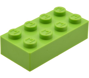 LEGO Modulex Pastelgroen Modulex Steen 2 x 4 met M Aan Studs