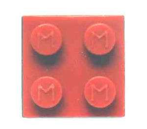 LEGO Modulex Red Modulex Brick 2 x 2 with M on Studs