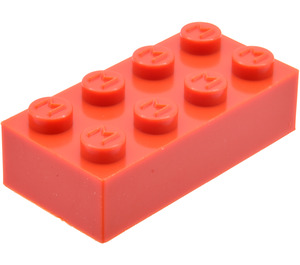 LEGO Modulex Rot Modulex Stein 2 x 4 mit M auf Noppen