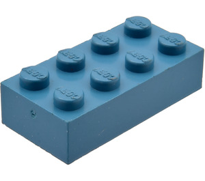 LEGO Modulex Teal Blue Modulex Brick 2 x 4 with LEGO on Studs