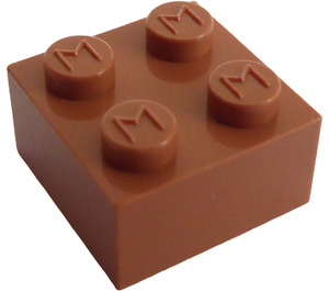 LEGO Modulex Terrakotta Modulex Kloss 2 x 2 med M på Knoppar