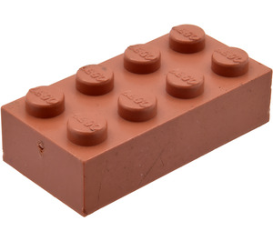 LEGO Modulex Terracotta Modulex Brick 2 x 4 with LEGO on Studs