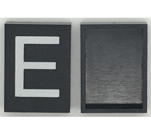 LEGO Modulex Tegel 3 x 4 met Wit "E" zonder interne ondersteuning