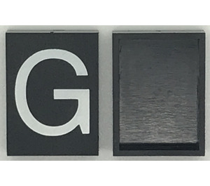 LEGO Modulex Tuile 3 x 4 avec blanc "G" sans support interne