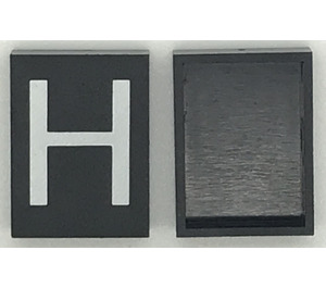 LEGO Modulex Tuile 3 x 4 avec blanc "H" sans support interne