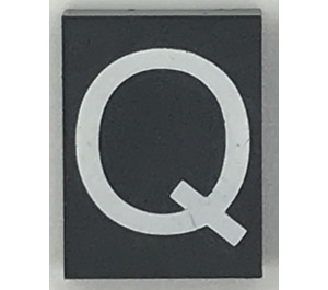LEGO Modulex Tile 3 x 4 with White "Q" with No Internal Supports