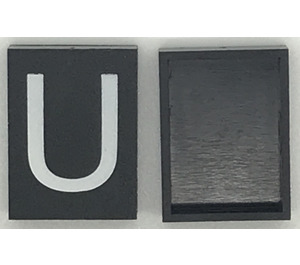LEGO Modulex Tuile 3 x 4 avec blanc "U" sans support interne