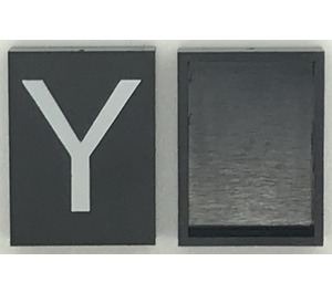 LEGO Modulex Tegel 3 x 4 met Wit "Y" zonder interne ondersteuning
