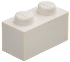 LEGO Modulex White Modulex Brick 1 x 2 with Lego on studs