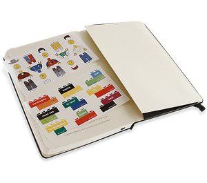 LEGO Moleskine notebook Zwart Steen, ruled, Groot  (5001126)