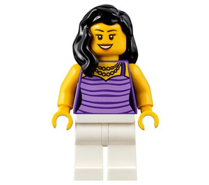 LEGO Mom - Dark Lila Striped oben Minifigur