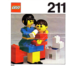 LEGO Mother and baby with dog Set 211-1 Instructions