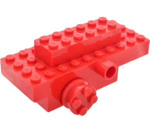 LEGO Motor Wind-Opp 4 x 10 x 3 med Rød Hjul