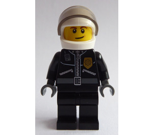 LEGO Motorsykkel Cop med Hjelm Minifigur