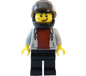 LEGO Motorcycle Driver with Black Helmet Minifigure