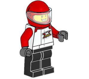 LEGO Motorcycle Driver with Red Helmet Minifigure