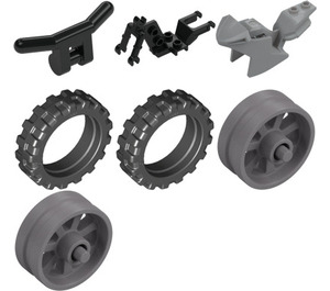 LEGO Motorcycle Sport Bike with Black Chassis, Flat Silver Wheels and Black Handlebars