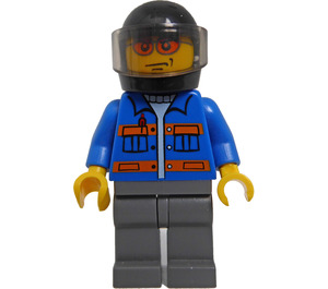 LEGO Motorcyclist with orange glasses Minifigure