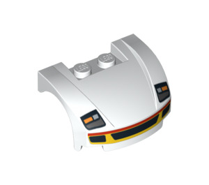 LEGO Mudgard Bonnet 3 x 4 x 1.3 Curvo con Rojo y Amarillo Trim (10380 / 98835)