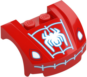 LEGO Mudgard Bonnet 3 x 4 x 1.3 Incurvé avec Spiderman Araignée avec Web (98835 / 102268)