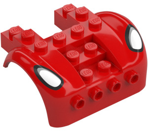 LEGO Mudgard Bonnet 6 x 6 x 2.3 (6 x 4) s Bílá Headlights (80481 / 84853)