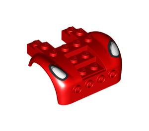 LEGO Mudgard Bonnet 6 x 6 x 2.3 (6 x 4) met Wit Headlights (80481 / 84853)
