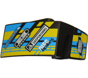 LEGO Mudguard Panel 3 Right with Blue, Yellow and Green Pattern, Sponsor Logos Sticker (61070)