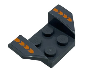 LEGO Mudguard Plate 2 x 2 with Flared Wheel Arches with Orange Chevrons Sticker (41854)