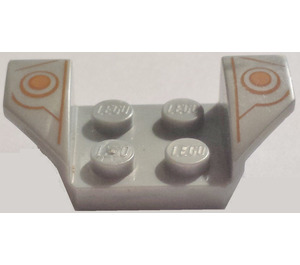 LEGO Mudguard Plate 2 x 2 with Flared Wheel Arches with Orange Lines and Dots Pattern (41854)