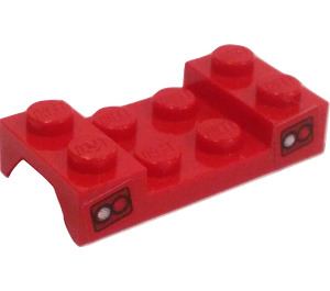 LEGO Mudguard Plate 2 x 4 with Arch with Tail Lights Sticker without Hole (3788)
