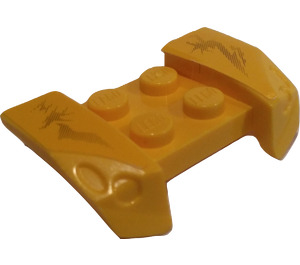 LEGO Garde-boue assiette 2 x 4 avec Overhanging Headlights avec Dirt Streaks Autocollant (44674)