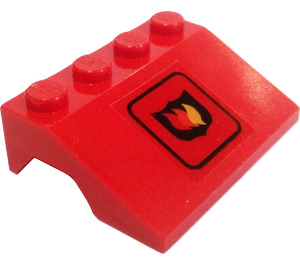 LEGO Parafango Pendenza 3 x 4 con Fuoco logo Adesivo (Medio) (2513)