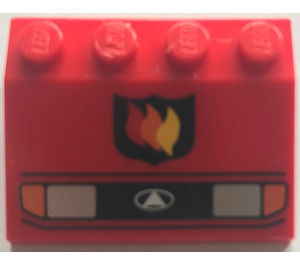 LEGO Kotflügel Schrägstein 3 x 4 mit Headlights und Feuer Logo (2513)