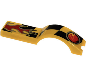 LEGO Mudguard Tile 1 x 4.5 with Flame and Taillight (50947)